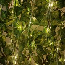 Solar Powered Vine Lights Led Simulation Green Leaf Vine Lights Maple Ivy Lights With Copper Wire - Green - View 10