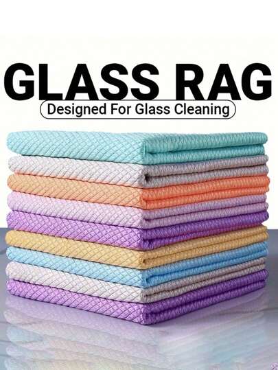 1/5/10pcs, Fish Scale Glass Wiping Cloth, Household Cleaning Cloth, Stains Removal Cloth, Dishwashing Cloth, Window Wiping Towel, No Trace, Multipurpose Rag, Cleaning Supplies, Cleaning Tool, Back To School Supplies,Kitchen,Bathroom,Home,Household Suppliers