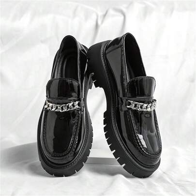 男士正装鞋，英伦风时尚休闲商务皮鞋，光面厚底时尚设计师运动鞋