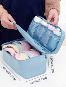 1個便攜式多功能旅行內衣褲收納袋化妝包,適用於商務旅行 - 橘色 - 查看 7