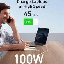 Cavo USB-C a USB-C Powerline III 100W, compatibile con iPhone 15 Pro 2020, iPad Pro 2020, iPad Air 4, Galaxy S20 Plus S9, Pixel, Switch, V20 e CarPlay/CarLife
