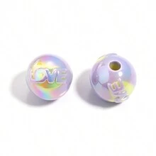 10入組亞克力uv彩色印花愛心珠子,適用於珠寶製作 - 原子 - 查看 15