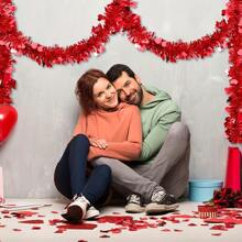 2pcs, 13Feet/4M Valentines Heart Red Tinsel Garland Decorations Twist Garland Metallic Streamer St. Patrick's Day Valentine's Day Decorations For Home Tree Indoor Outdoor Wedding Hanging Decor - Red - View 6