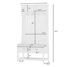 69inch Entryway Hall Tree With Drawer 3-In-1 Coat Rack Entryway Bench With Storage Shoe Rack And 4 Hooks Freestanding Home Storage Shelf For Hallway Living Room Bedroom Halloween Decorations Halloween Costumes Autumn Decor Festival Decor - Black - View 2