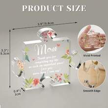 1入組亞克力透明拼圖感恩標誌,有意義的桌上飾品,母親節禮物、孝親之心的禮物