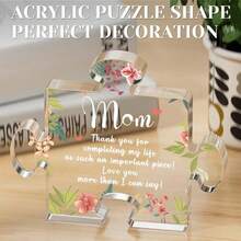 1入組亞克力透明拼圖感恩標誌,有意義的桌上飾品,母親節禮物、孝親之心的禮物