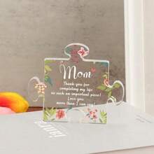 1入組亞克力透明拼圖感恩標誌,有意義的桌上飾品,母親節禮物、孝親之心的禮物