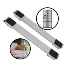 Par Suporte Base Rodinha Carrinho Ajustável Móvel Universal - Prata - Visão 1