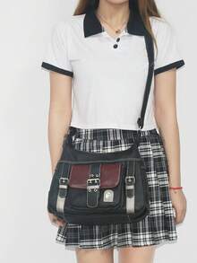 Dedoo 女士2023新款時尚小丑對比休閒運動女士肩袋豐富的紅色肩袋優雅簡約的肩袋。 - 彩色 - 查看 2