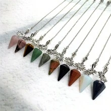 1 件天然水晶脈輪六角金字塔擺；治愈水晶；時尚,適合日常冥想、瑜珈使用；饋贈親朋好友的優先選擇 - 彩色 - 查看 1