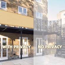 1pc LOVE STORY Balcony Privacy Screen 3'X10'/ 3'X16' Deck Shield Screen Fence Cover (HDPE),UV Protection And Weather-Resistant,Windscreen Cover Fabric Shade Netting Mesh Cloth For Deck, Patio, Backyard, Outdoor Pool, Porch, Railing, Decor - Khaki - View 4