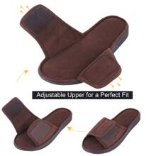 LongBay Men'S Comfy Memory Foam Slide Slippers Breathable Micro Suede House Shoes - Brown - View 3