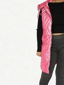 Chaleco largo para dama - Rosa - Ver 4