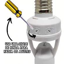 Sensor De Presença Com Fotocélula Para Lâmpada Soquete E27 - Branco - Visão 3