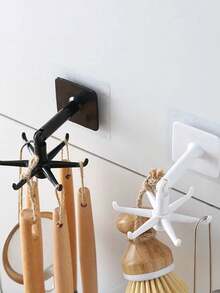 6 Hooks Upgraded 360 Degree Rotating Multi-Functional Sticky Hook For Kitchen Organization - Multicolor - View 7