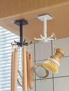 6 Hooks Upgraded 360 Degree Rotating Multi-Functional Sticky Hook For Kitchen Organization - Multicolor - View 6