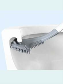 1pc White Golf Ball Shaped Toilet Brush With Soft Bristles And Long Handle For Deep Cleaning - White - View 7