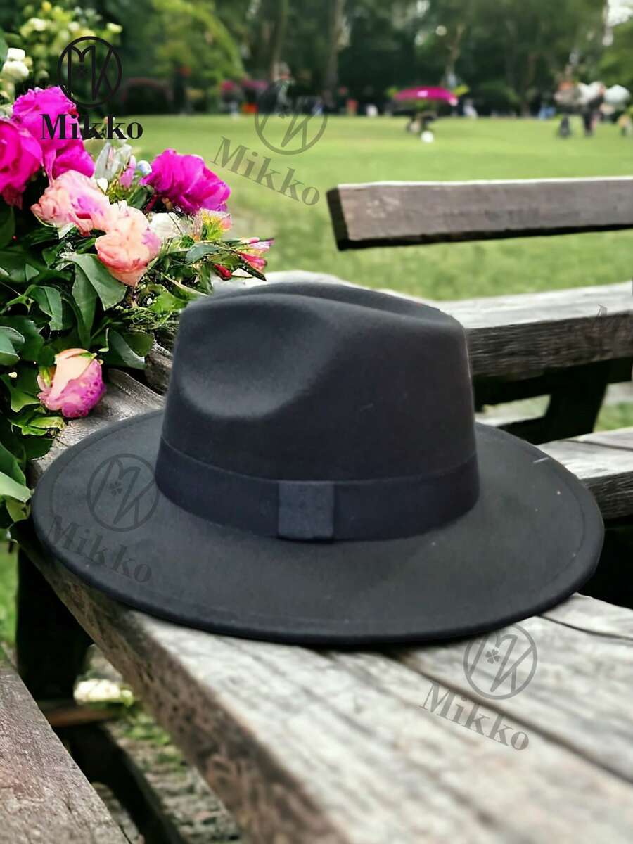 Sombrero tipo fedora para hombre para uso diario, regalo para amigo, casual - Negro - Ver 1