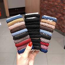 10pcs/Set Random Color Seamless Elastic Hair Ties & Morandi Collection Hair Accessories - Wavy Pattern - View 2