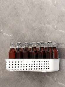 1個浴室掛壁收納架,免打孔美容用品收納架,適用於洗臉盆 - 白色 - 查看 6