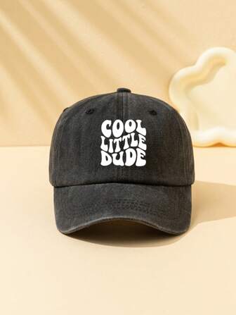 1pc Children's Sun Ion Adjustable Vintage Baseball Cap With Letter Print For Daily Wear