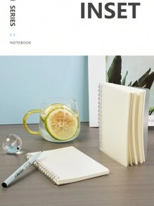 1 Cuaderno Espiral Simple De Pp, A5/a6/b5 En Espiral Con Hojas Rayadas Para Estudiantes Con Papel Grueso De Hojas Sueltas - Blanco - Ver 6