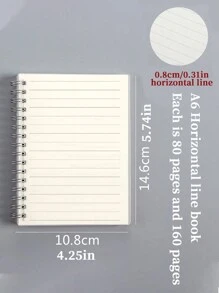 1 Cuaderno Espiral Simple De Pp, A5/a6/b5 En Espiral Con Hojas Rayadas Para Estudiantes Con Papel Grueso De Hojas Sueltas - Blanco - Ver 3