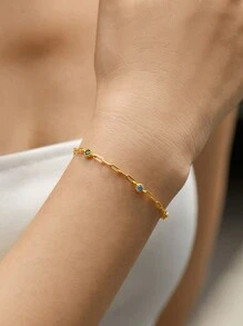 1 Vòng Tay Bạc 925 Đính Đá Cubic Zirconia 5 Màu Ngày Lễ - Vàng - Xem 3