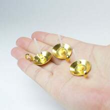 2入組迷你蠟燭和燭臺娃娃屋裝飾配件,迷你裝飾品 - 金色 - 查看 3