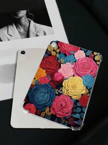 卡通花卉印花透明软硅胶保护壳适用于 iPad Mini 带防震四角设计 - 彩色 - 查看 3