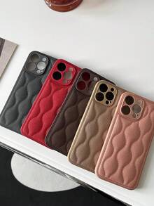 复古驼色羽绒服手机壳适用于 iPhone 15/14promax/13/12/11/Xs/Xr/Xs Max，适合秋冬季的小众设计 - 粉色 - 查看 3