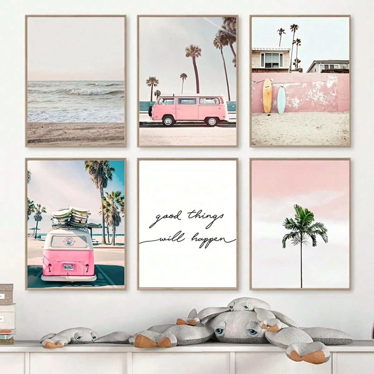 Tableau Peinture Toile 5 Pièces - Voiture Porsche 911 Classique - Art Mural Sport