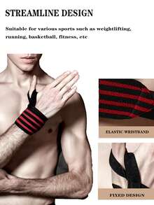1 件健身、举重、手部保护、篮球、手腕保护、引体向上硬拉辅助、耐磨、防滑、握力 - 彩色 - 查看 4