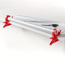 1pc Wrap Buddies Tabletop Wrap Gift Wrap Clips Wrapping Tool Tape Dispenser Paper Roll Holder Clip. - Grey - View 8