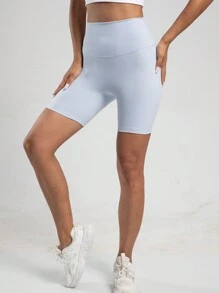 Shorts Deportivos De Color Azul Claro Y Soñador - Azul - Ver 5