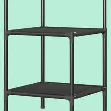 1PC Hallway Corner Coat Rack, Hallway Shoe Rack, Independent Coat Rack With 2/3 Storage Shelves And Hooks, Living Room, Bathroom, And Corridor Shoe Rack Organizer - Black - View 8