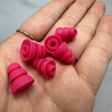 Earphone Cap & Earbud Cover 3 Layers Silicone Protective Cover For In-Ear Headphones, Suitable For Inner Diameter 3.8mm-5.5mm, Multi-Colors - Hot Pink - View 4