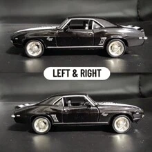 Makeda 1/36雪佛蘭camaro Ss 1969車模,金屬迷你藝術車輛內飾裝飾模型玩具,聖誕禮物兒童玩具 - 黑色 - 查看 7