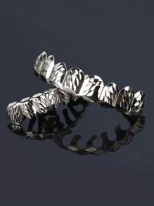 1入男士18k銀色鑽牙齒鍍銅裝飾牙套身體珠寶日常佩戴 - 銀色 - 查看 3