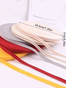 1cm X 45m/Roll Herringbone Pattern Fabric Ribbon For Garment Collar & Side Seaming - Black and White - View 3