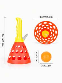 【粉+藍+6球】1套彈性射出連接球,父母-子女互動的大型運動技能和集中力訓練玩具,適用於男孩和女孩的戶外遊戲,隨機顏色 - 彩色 - 查看 8