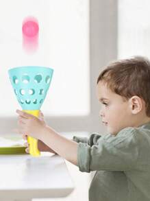 【粉+藍+6球】1套彈性射出連接球,父母-子女互動的大型運動技能和集中力訓練玩具,適用於男孩和女孩的戶外遊戲,隨機顏色 - 彩色 - 查看 5