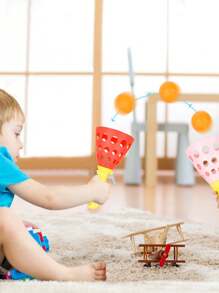 【粉+藍+6球】1套彈性射出連接球,父母-子女互動的大型運動技能和集中力訓練玩具,適用於男孩和女孩的戶外遊戲,隨機顏色 - 彩色 - 查看 4