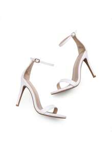 Women Sexy High Heel Sandals With Open Toe, Ankle Strap And Stiletto Heels For Prom, Party, Wedding - 白色 - 查看 6