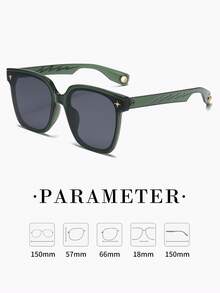 1 件男士超大方形框架时尚简约时尚眼镜（适合驾驶、旅行、日常使用）