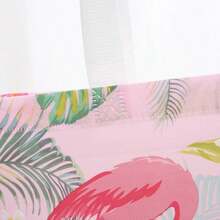 1pc Pink Waterproof Film Covered Flamingo Clothing Storage Bag, Handbag, Shopping Bag - Pink - View 4