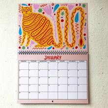 Colorful 2024 Cat Calendar | 2024 Hanging Calendar | Cat Planner | 2024 Wall Planner - Multicolor - View 5