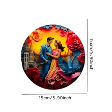 1 件亚克力情侣设计彩绘挂饰，适用于窗户装饰、客厅、卧室、家居墙壁装饰、花园和室内装饰，富有创意和工艺，是生日的绝佳礼物选择 - 彩色 - 查看 2