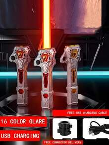 1PC 16 Color Extendable Laser Sword, A Fun Rechargeable Flash Laser Sword Decompression Toy, A New Year's Birthday Gift For Friends - Pink - View 4