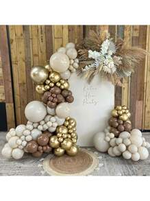 139入組沙色、白色、咖啡色和金色乳膠氣球套裝,適用於兒童生日、婚禮、嬰兒派對、節日派對和背景裝飾 - 彩色 - 查看 1